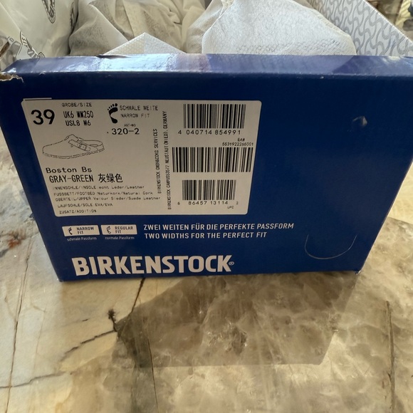 Birkenstock - Women’s Gray/Taupe Boston clogs Soft Footbed 39 EU / 8.5-9 US N - Picture 2 of 6